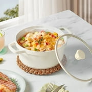 Ceramic Enameled Cooking Pot - 3QT Non-Stick Saucepan, Casserole \u0026 Soup Pot for Induction Cooktop, Stovetop Safe, Household Kitchen Cookware